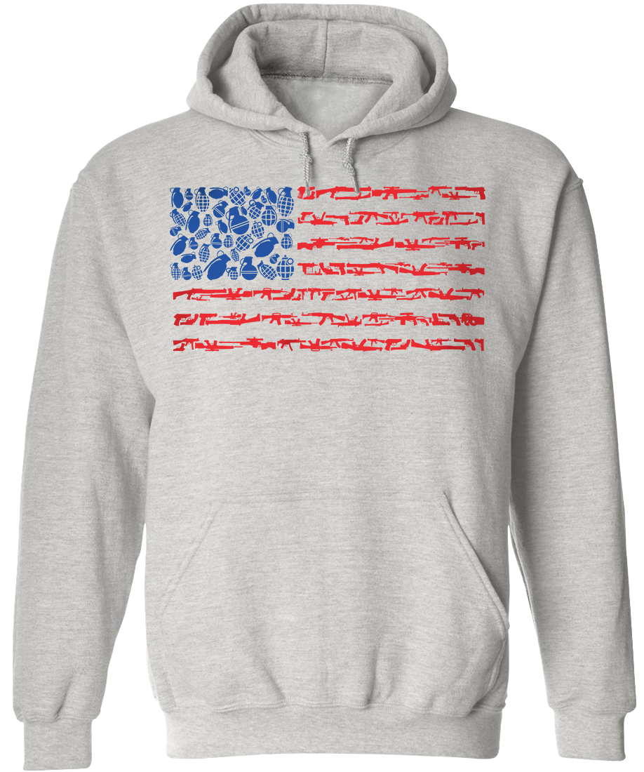 American Flag Made of Guns Silhouettes Hoodie