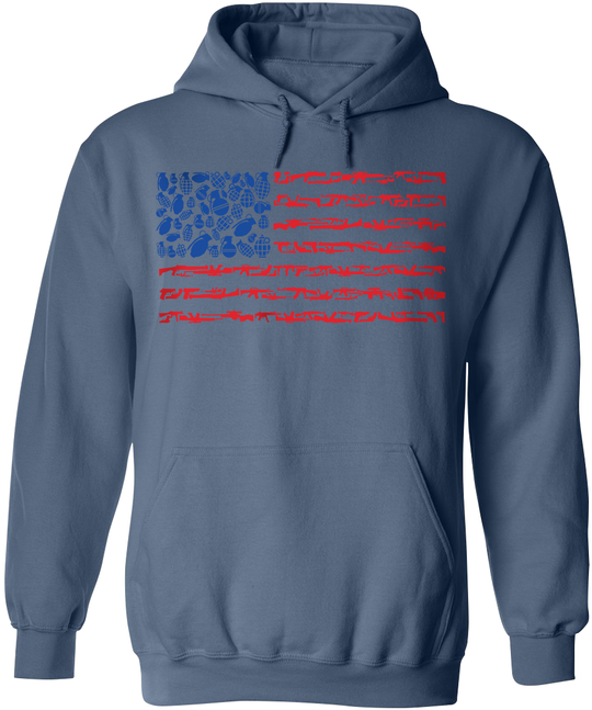 American Flag Made of Guns Silhouettes Hoodie