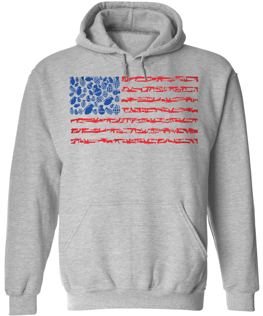 American Flag Made of Guns Silhouettes Hoodie