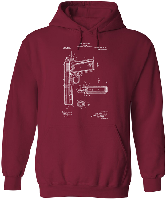 Colt 1911 Handgun Patent Men's Hoodie