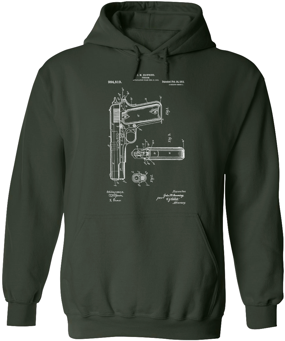 Colt 1911 Handgun Patent Men's Hoodie