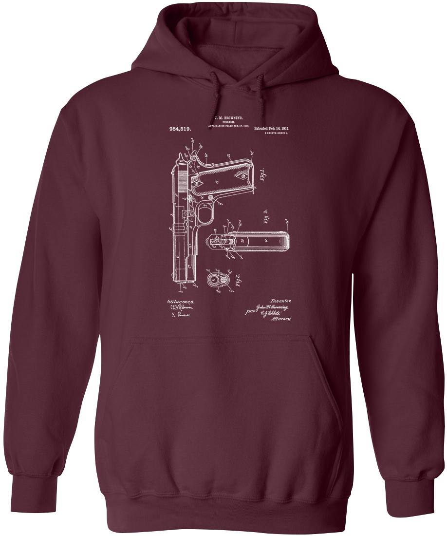 Colt 1911 Handgun Patent Men's Hoodie