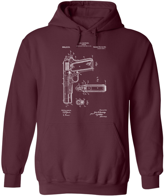 Colt 1911 Handgun Patent Men's Hoodie
