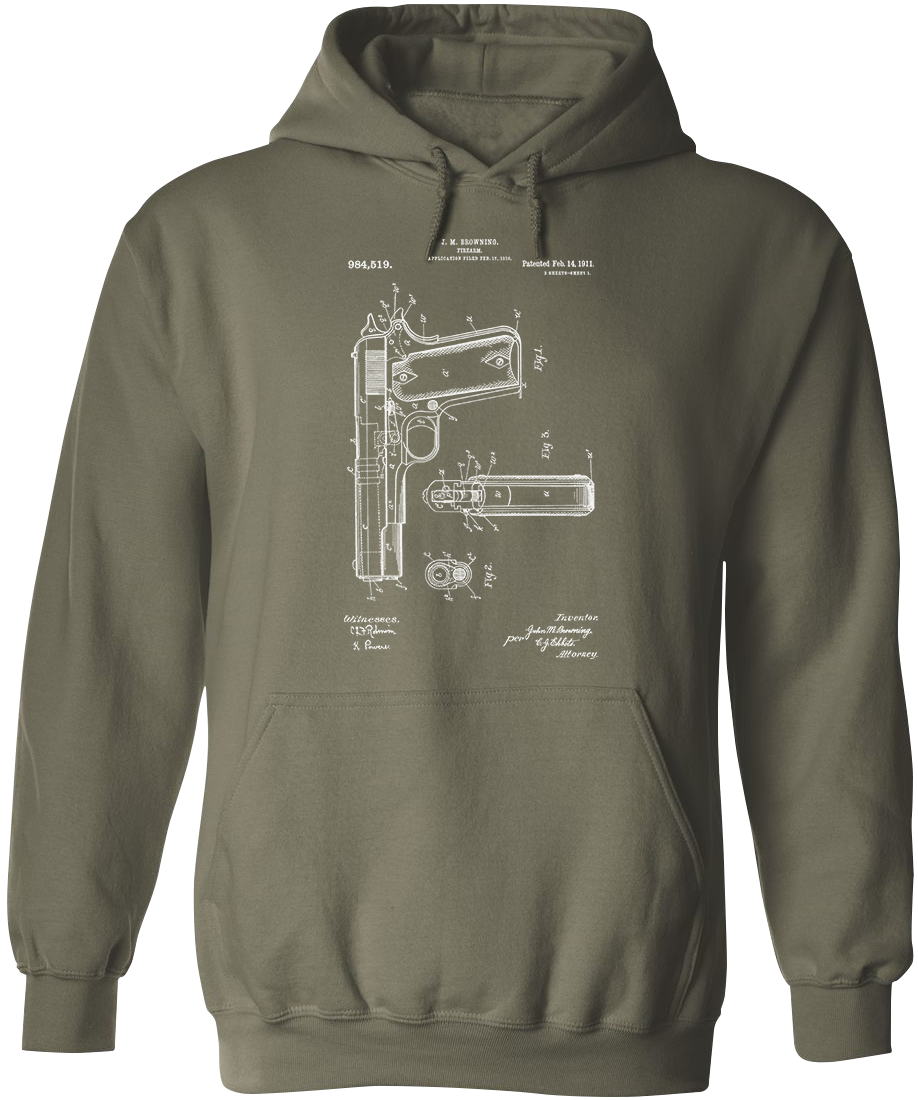 Colt 1911 Handgun Patent Men's Hoodie