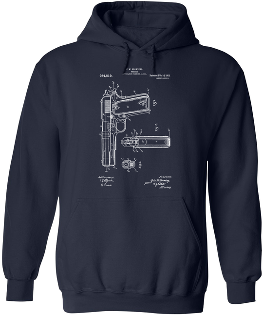 Colt 1911 Handgun Patent Men's Hoodie