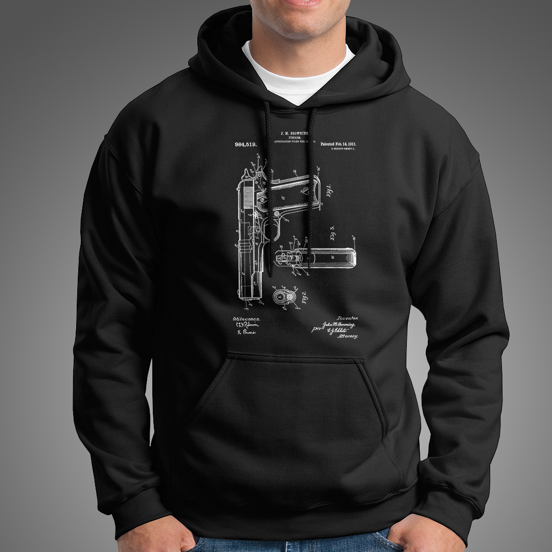 Colt 1911 Handgun Patent Men's Hoodie