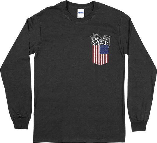 Pocket With Grenades Long Sleeve Men's T-Shirt