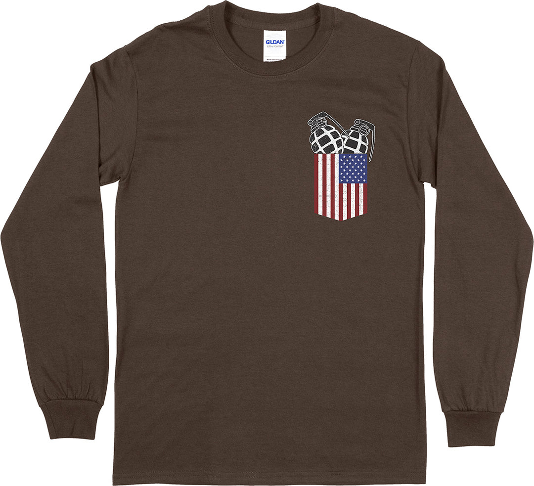 Pocket With Grenades Long Sleeve Men's T-Shirt