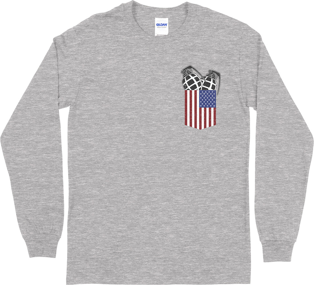 Pocket With Grenades Long Sleeve Men's T-Shirt