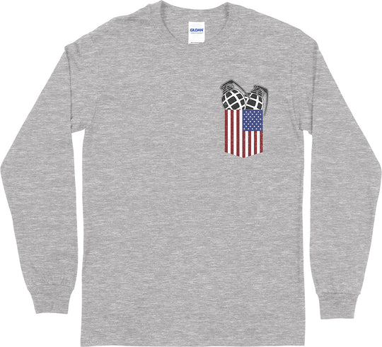 Pocket With Grenades Long Sleeve Men's T-Shirt