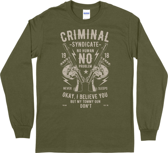 Tommy Gun... Long Sleeve Men's T-Shirt