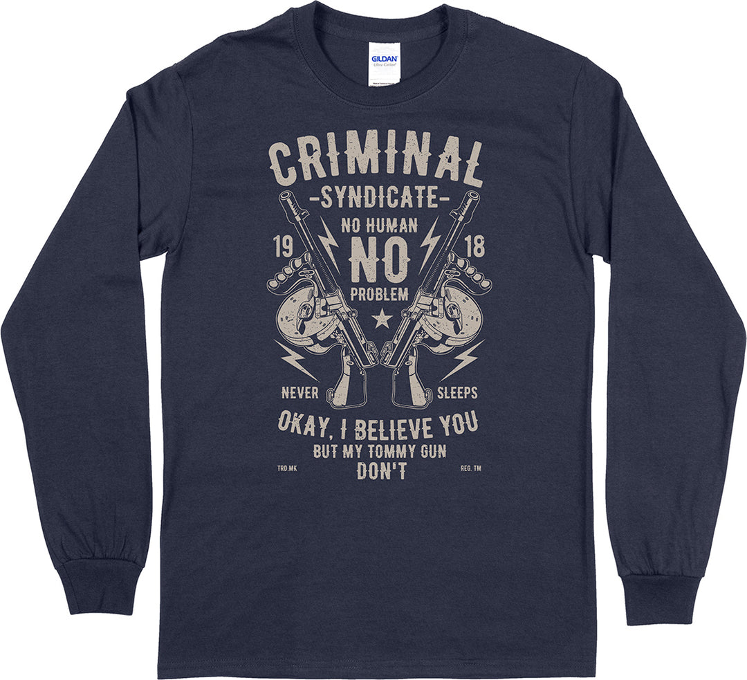 Tommy Gun... Long Sleeve Men's T-Shirt