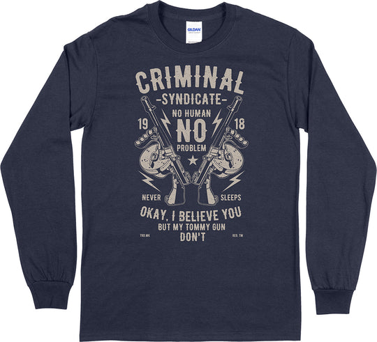 Tommy Gun... Long Sleeve Men's T-Shirt