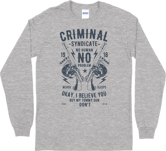 Tommy Gun... Long Sleeve Men's T-Shirt
