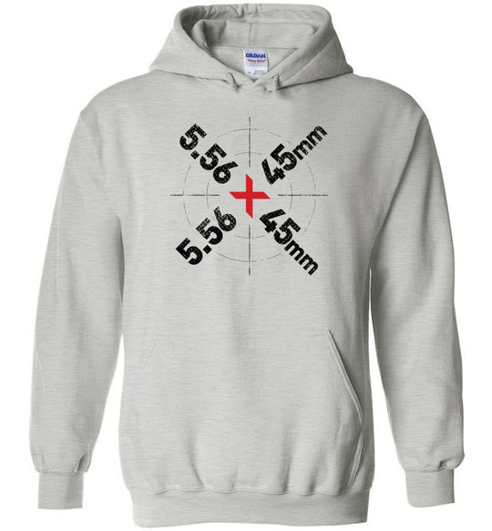 5.56 x 45mm Caliber Ammo AR-15 Shooting Gun Men's Hoodie - Ash
