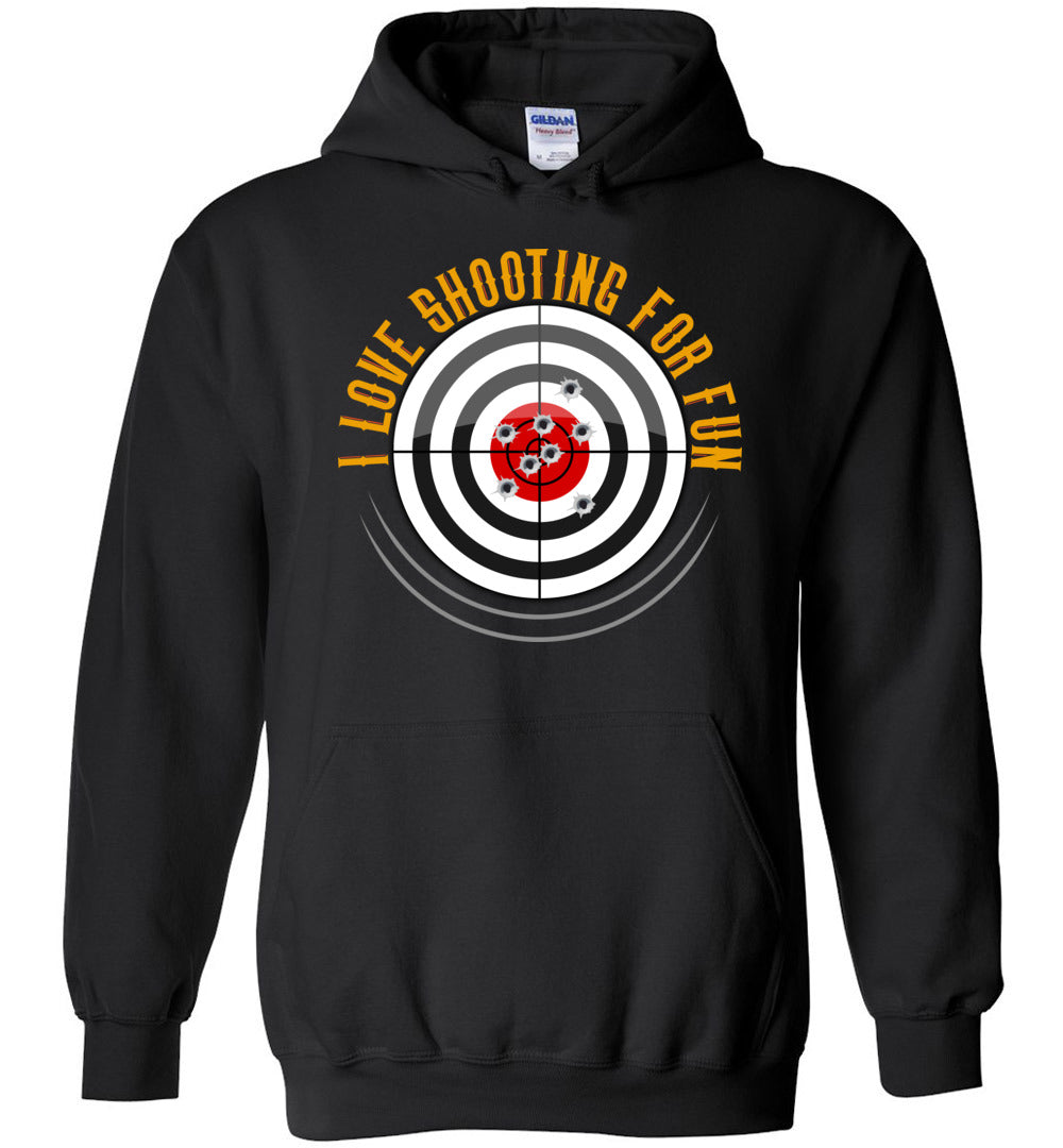I Love Shooting for Fun - Men's Pro Gun Apparel - Black Hoodie