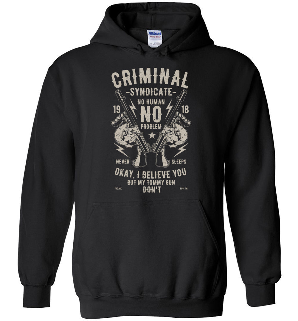 Thompson Submachine Gun Men's Pro Gun Hoodie - Black