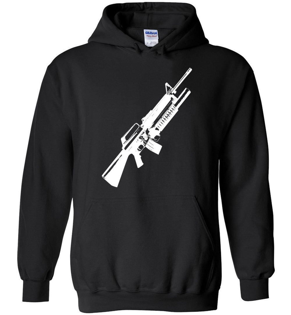 M16A2 Rifles with M203 Grenade Launcher - Pro Gun Tactical Men's Hoodie - Black