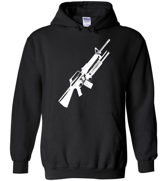 M16A2 Rifles with M203 Grenade Launcher - Pro Gun Tactical Men's Hoodie - Black