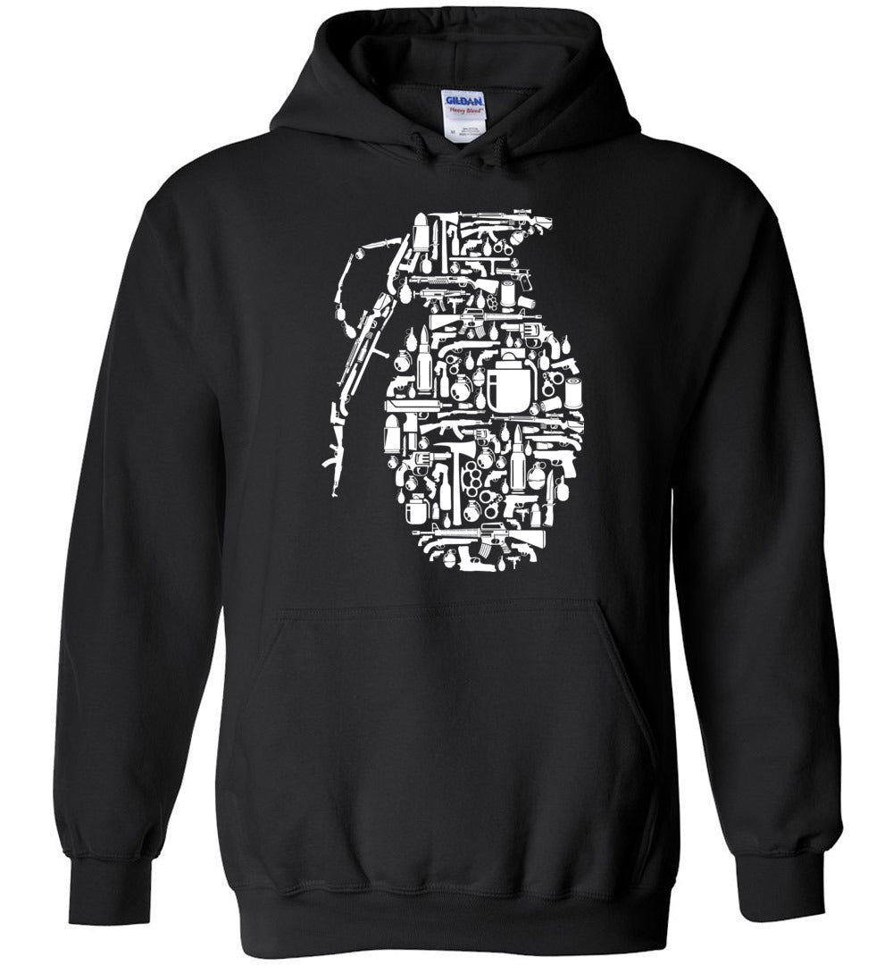 Grenade Made of Guns - Men's Shooting Hoodie - Black