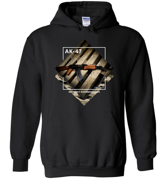 AK-47 Rifle - Tactical Men's Apparel - Black Hoodie