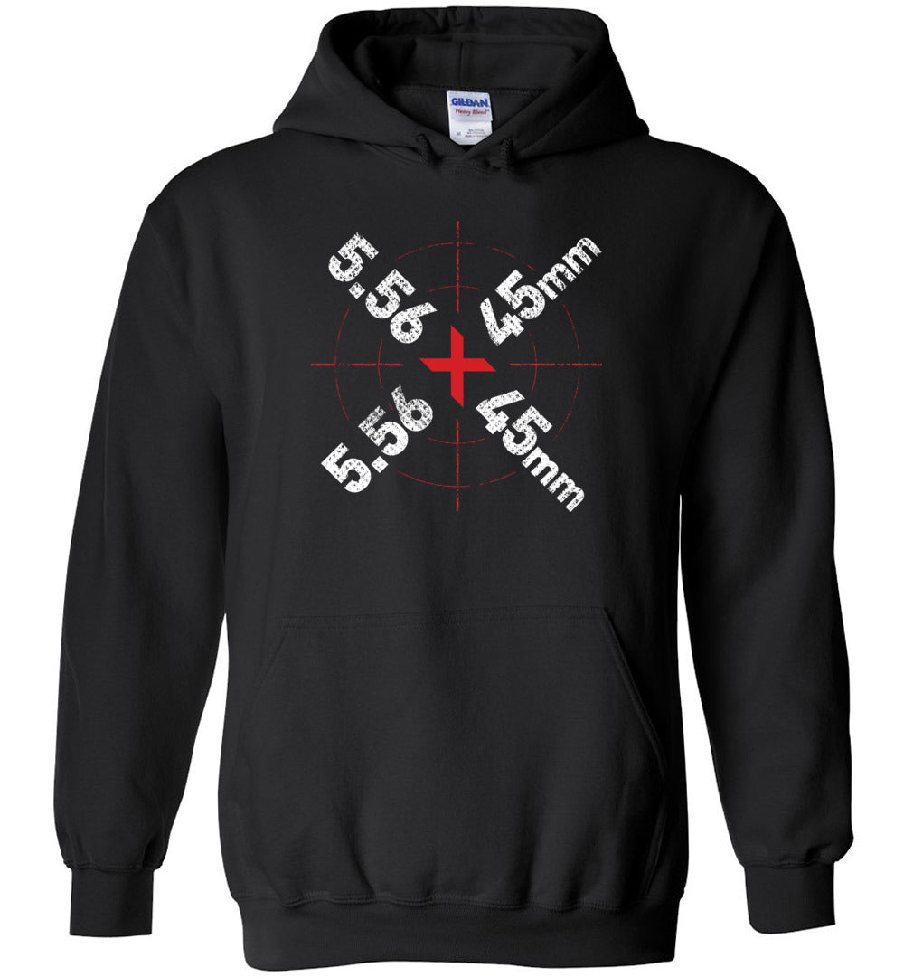 5.56 x 45mm Caliber Ammo AR-15 Shooting Gun Men's Hoodie - Black