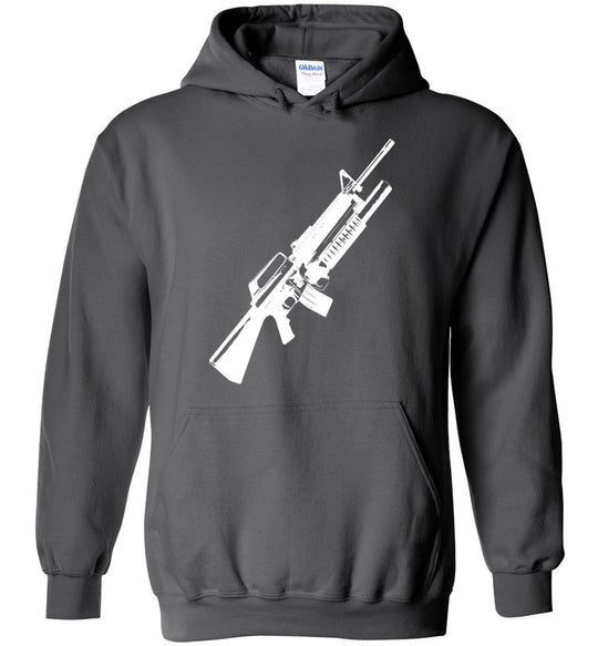 M16A2 Rifles with M203 Grenade Launcher - Pro Gun Tactical Men's Hoodie - Charcoal