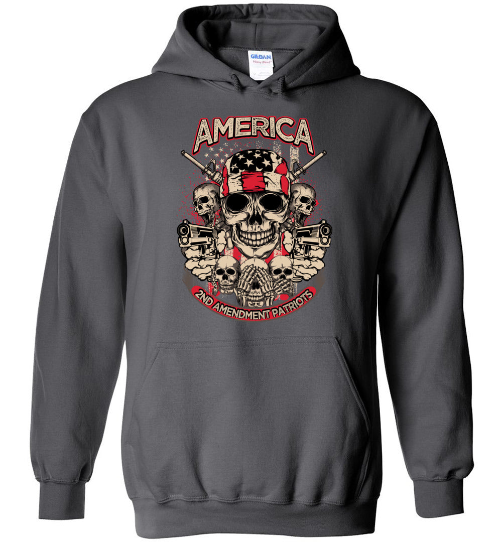 2nd Amendment Patriots - Pro Gun Men's Apparel - Dark Grey Hoodie