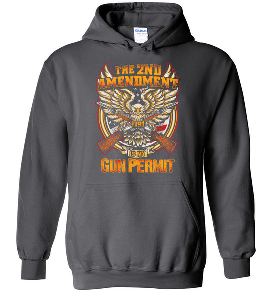 The 2nd Amendment is My Gun Permit - Men's Hoodie - Charcoal