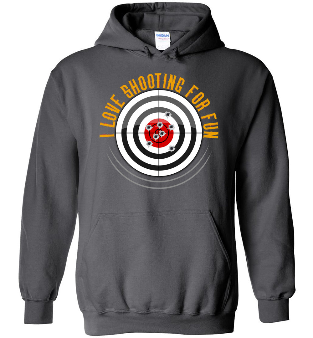 I Love Shooting for Fun - Men's Pro Gun Apparel - Charcoal Hoodie