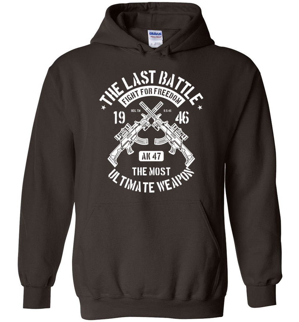 AK-47 The Most Ultimate Weapon - Men’s Pro Gun Hoodie - Dark Brown