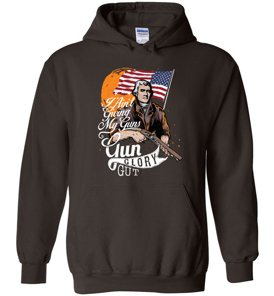 I Ain't Giving My Guns - Men’s 2nd Amendment Hoodie - Dark Brown