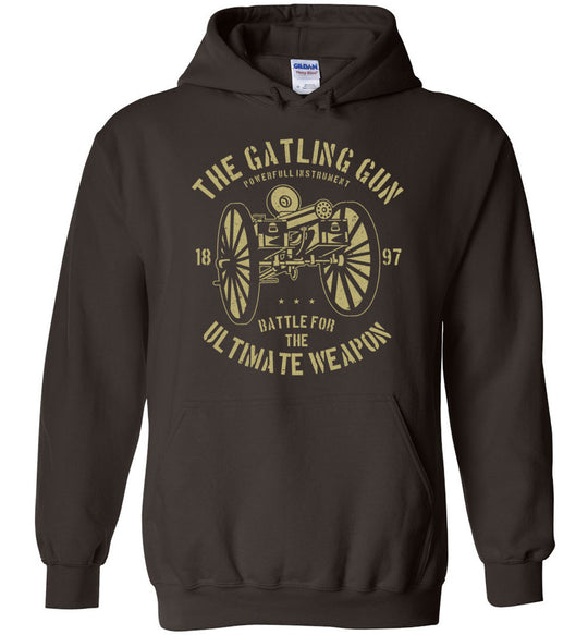 The Gatling Gun - Men’s Pro Gun Hoodie - Dark Brown