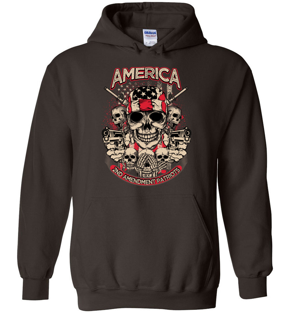 2nd Amendment Patriots - Pro Gun Men's Apparel - Brown Hoodie