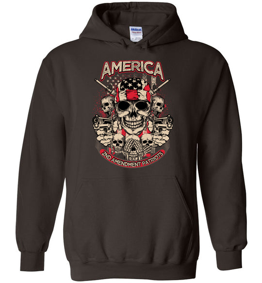 2nd Amendment Patriots - Pro Gun Men's Apparel - Brown Hoodie