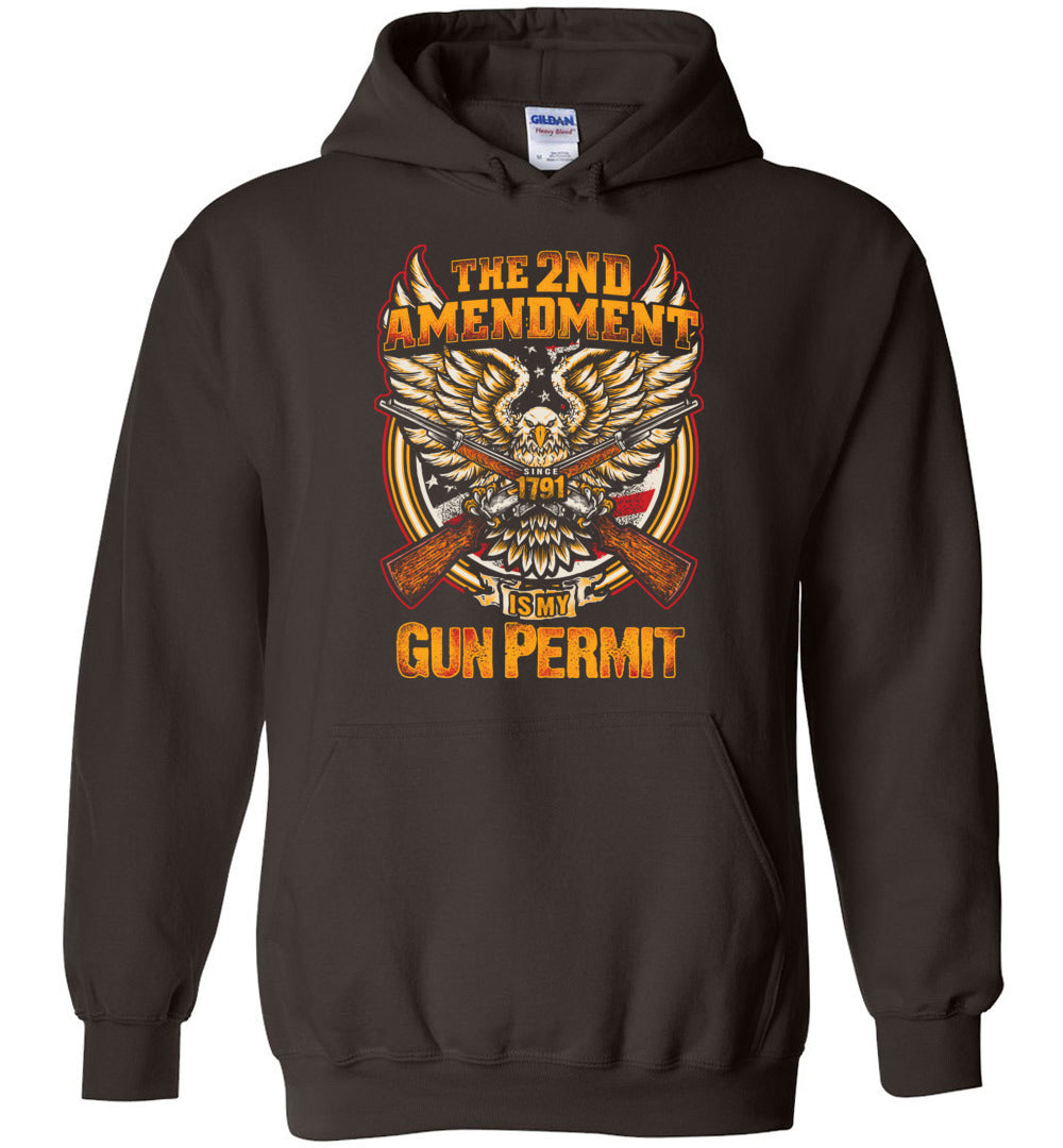 The 2nd Amendment is My Gun Permit - Men's Hoodie - Dark Brown