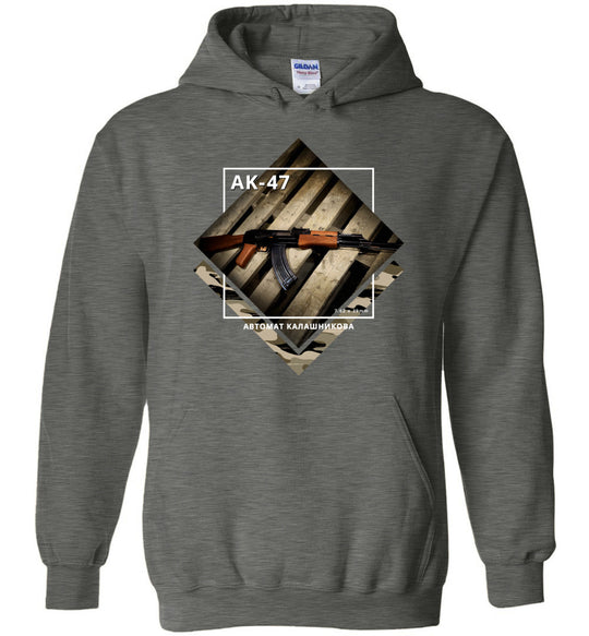 AK-47 Rifle - Tactical Men's Apparel - Dark Heather Hoodie