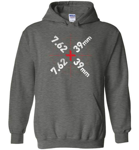 7.62 x 39mm Caliber Ammo AK-47 Tactical Gun Hoodie - Dark Heather