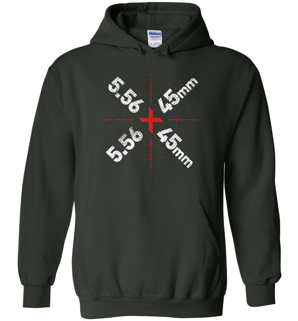 5.56 x 45mm Caliber Ammo AR-15 Shooting Gun Men's Hoodie - Green