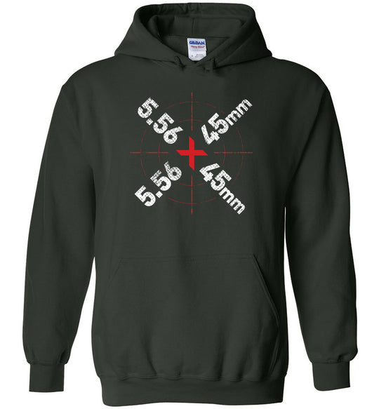 5.56 x 45mm Caliber Ammo AR-15 Shooting Gun Men's Hoodie - Green