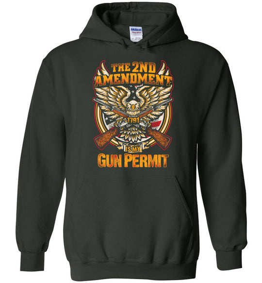 The 2nd Amendment is My Gun Permit - Men's Hoodie - Green