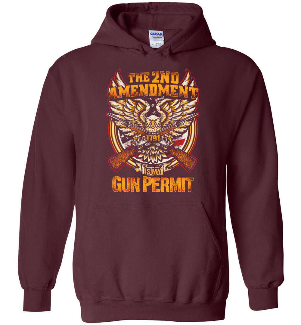 The 2nd Amendment is My Gun Permit - Men's Hoodie - Maroon