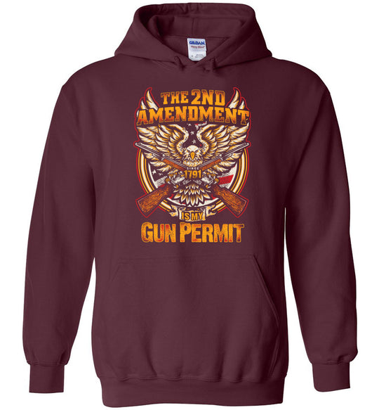 The 2nd Amendment is My Gun Permit - Men's Hoodie - Maroon