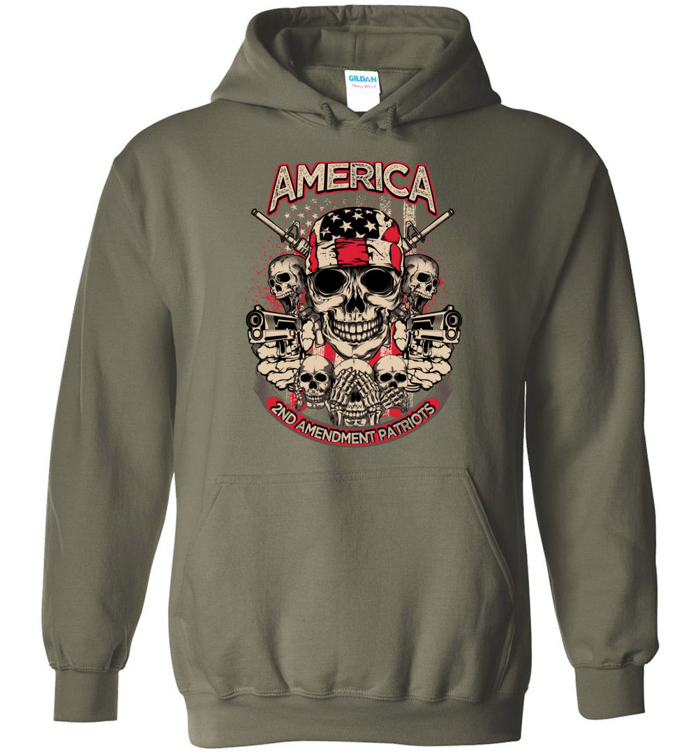 2nd Amendment Patriots - Pro Gun Men's Apparel - Military Green Hoodie