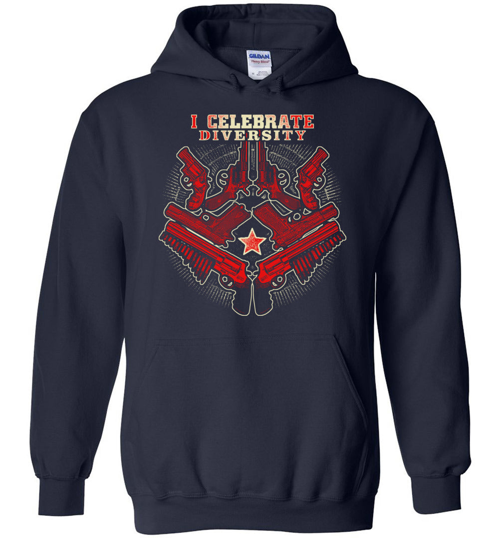 I Celebrate Diversity - Pro Gun Tactical Men's Hoodie - Navy