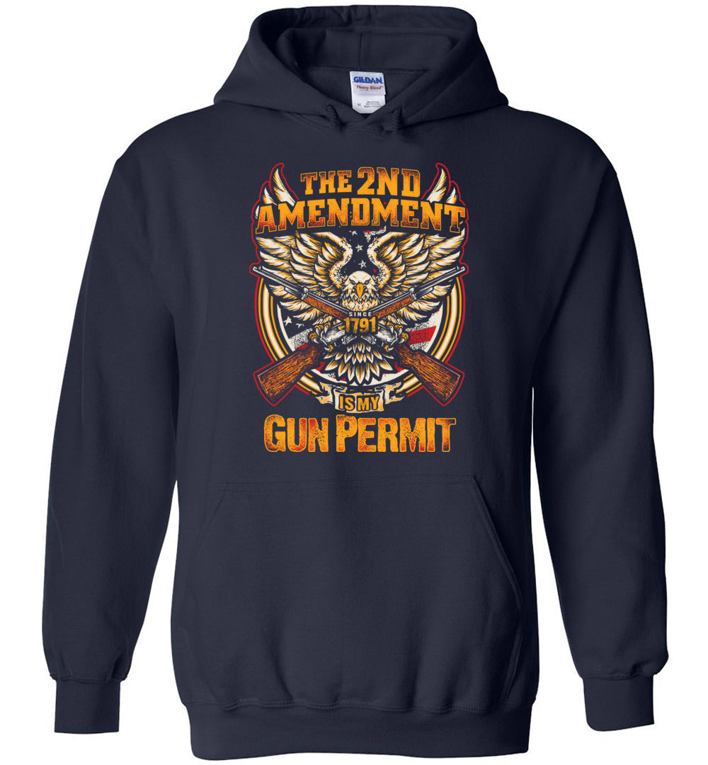 The 2nd Amendment is My Gun Permit - Men's Hoodie - Navy