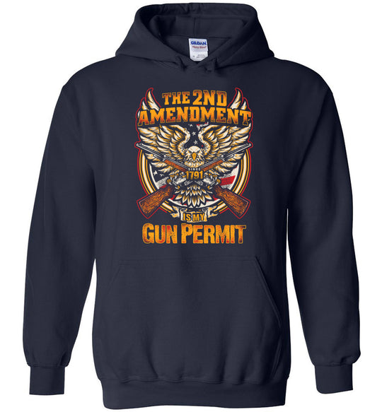 The 2nd Amendment is My Gun Permit - Men's Hoodie - Navy