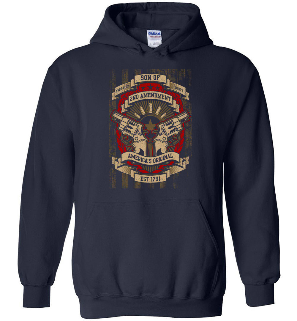 Son of Liberty 2nd Amendment Men's Apparel - Navy Hoodie