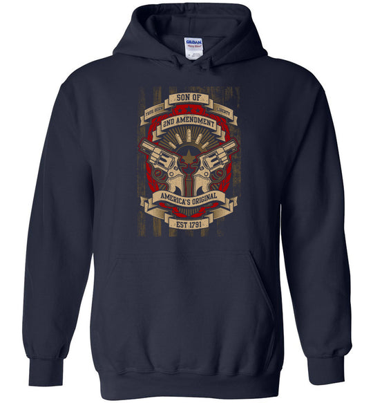 Son of Liberty 2nd Amendment Men's Apparel - Navy Hoodie