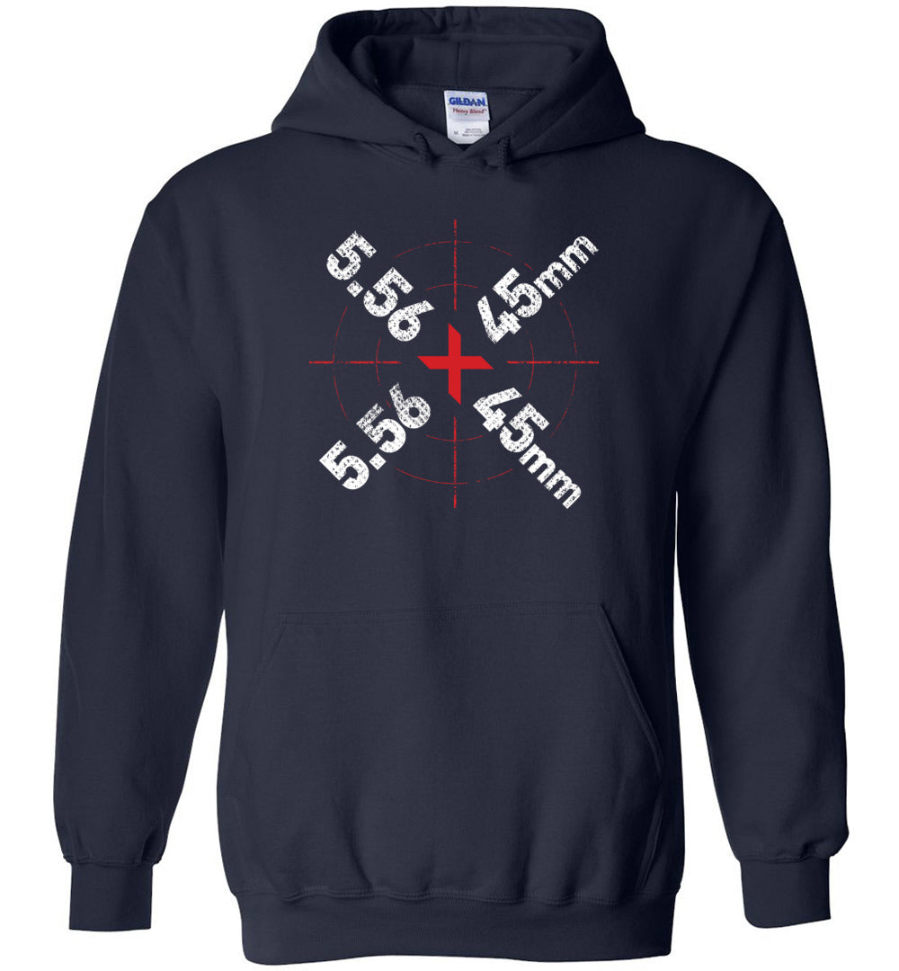 5.56 x 45mm Caliber Ammo AR-15 Shooting Gun Men's Hoodie - Navy